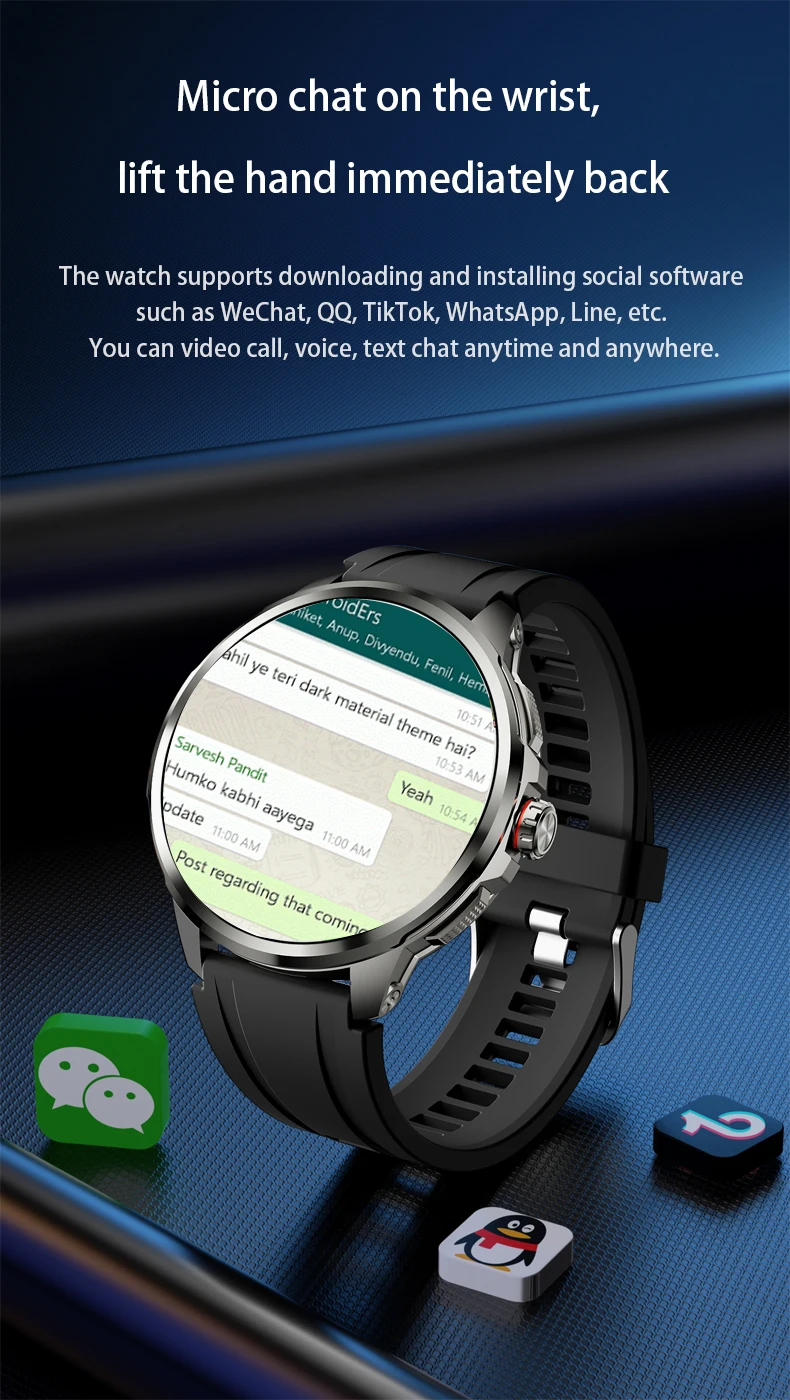 Original H99 Smart Watch Android Watches Amoled Smartwatch With 190° Rotary Ca