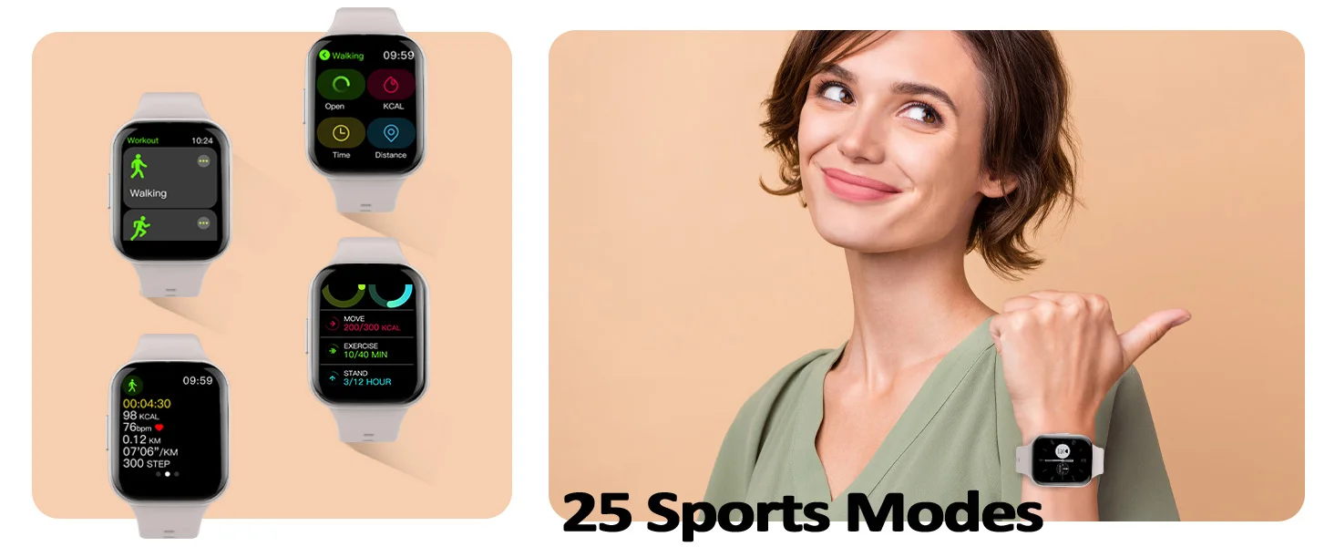 Smart Watch, Fitness Tracker Watch for Men Women, 1.69'' Touch Smartwatch Fitness Watch with Pedometer/Sleep Monitor.