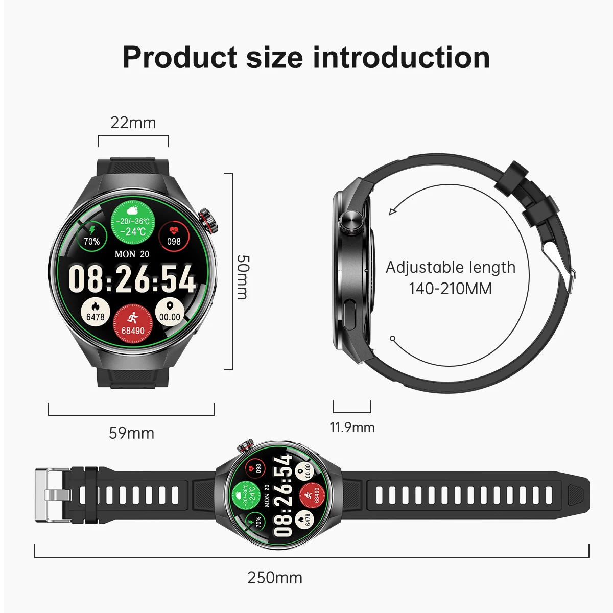 2025 New For HUAWEI Men Smart Watch 1.75inch AMOLED GPS Track Bluetooth Call Waterproof Compass Heart Rate Sports Smart Watches