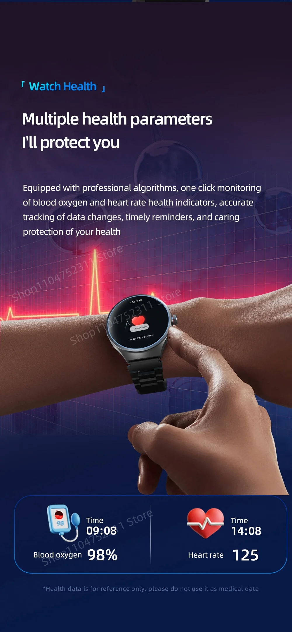 VP50 Smart Watch 1.75 inch Amoled 490*490 HD Screen 800W Camera GPS WIFI Compass NFC 256GB Storage Android Smartwatch Sim Card