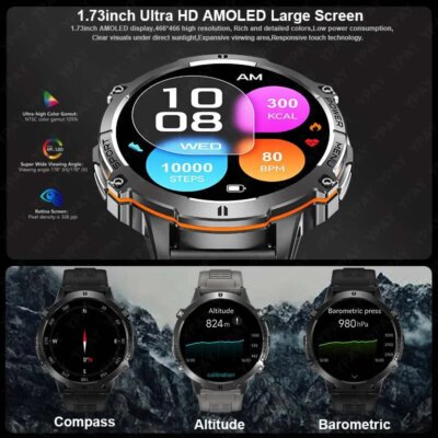 2025 NEW For HUAWEI Outdoor Military Men Smart Watch 1000mAh Large Battery Compass Altimeter BT Call IP69K 5ATM Waterproof Watch - Image 4