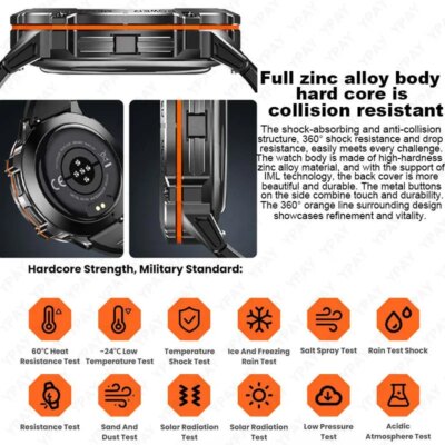 2025 NEW For HUAWEI Outdoor Military Men Smart Watch 1000mAh Large Battery Compass Altimeter BT Call IP69K 5ATM Waterproof Watch - Image 5