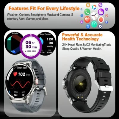 New 1.85-inch Ultra HD Smart Watch GPS Track Bluetooth Call 710 Mah Large Battery Sports Fitness smartwatch For Huawei Xiaomi - Image 2