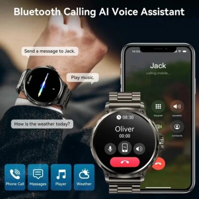 New 1.85-inch Ultra HD Smart Watch GPS Track Bluetooth Call 710 Mah Large Battery Sports Fitness smartwatch For Huawei Xiaomi - Image 3