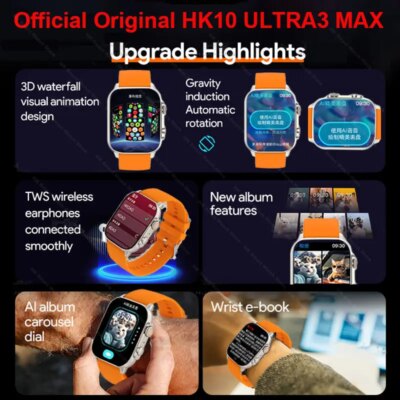 Smartwatch 2025 HK10 ULTRA 3 MAX 49mm HD AMOLED 4G ROM Bluetooth Call Network Chat Robot Clock NFC Compass Smart Watch Men Women - Image 4