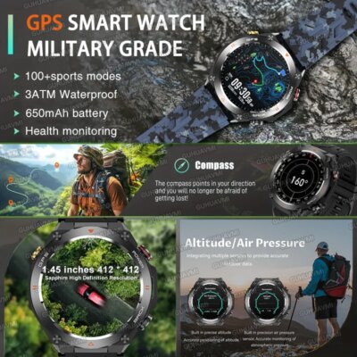 2025 New For XIAOMI Outdoor Sports GPS Smart Watch Men Waterproof Bluetooth call Heart rate Fitness Smartwatch Woman 650mAh BTA - Image 2