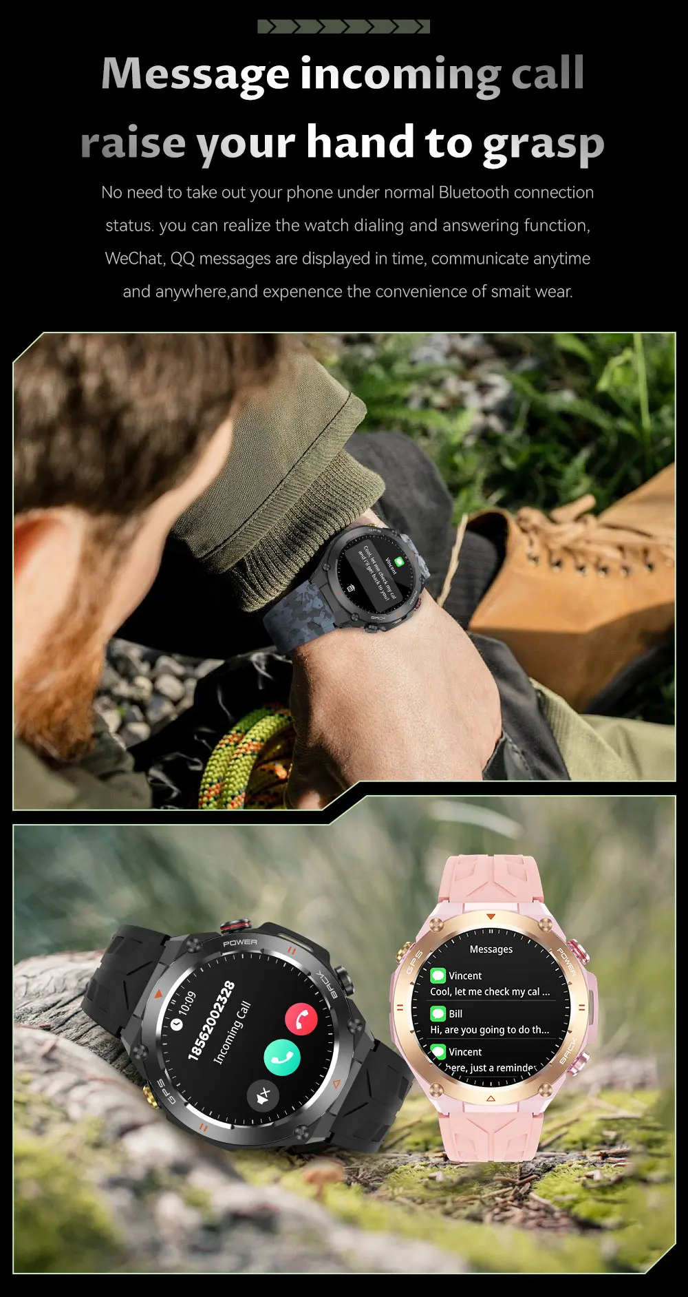 2025 New For XIAOMI Outdoor Sports GPS Smart Watch Men Waterproof Bluetooth call Heart rate Fitness Smartwatch Woman 650mAh BTA