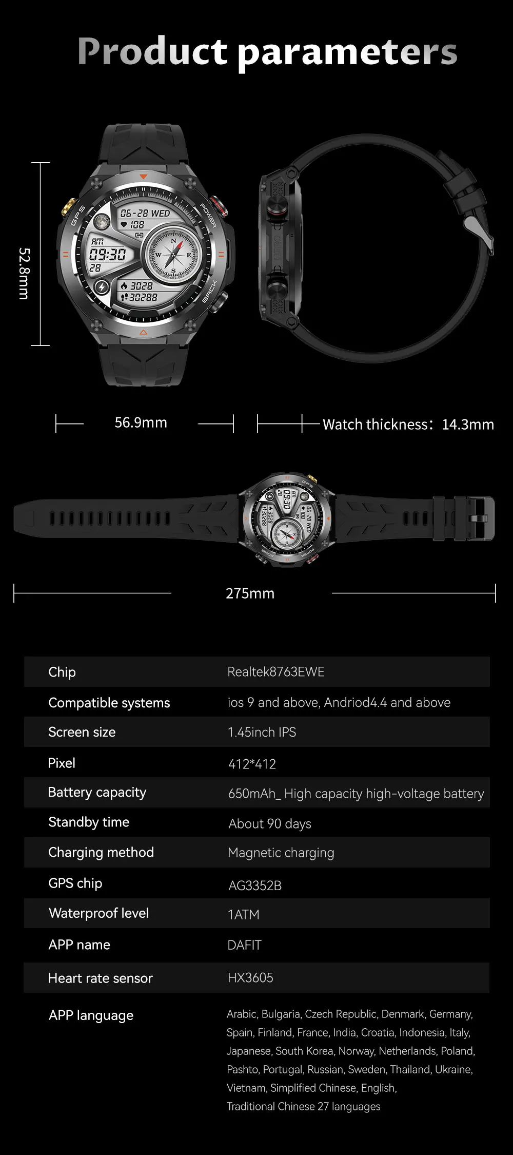 2025 New For XIAOMI Outdoor Sports GPS Smart Watch Men Waterproof Bluetooth call Heart rate Fitness Smartwatch Woman 650mAh BTA
