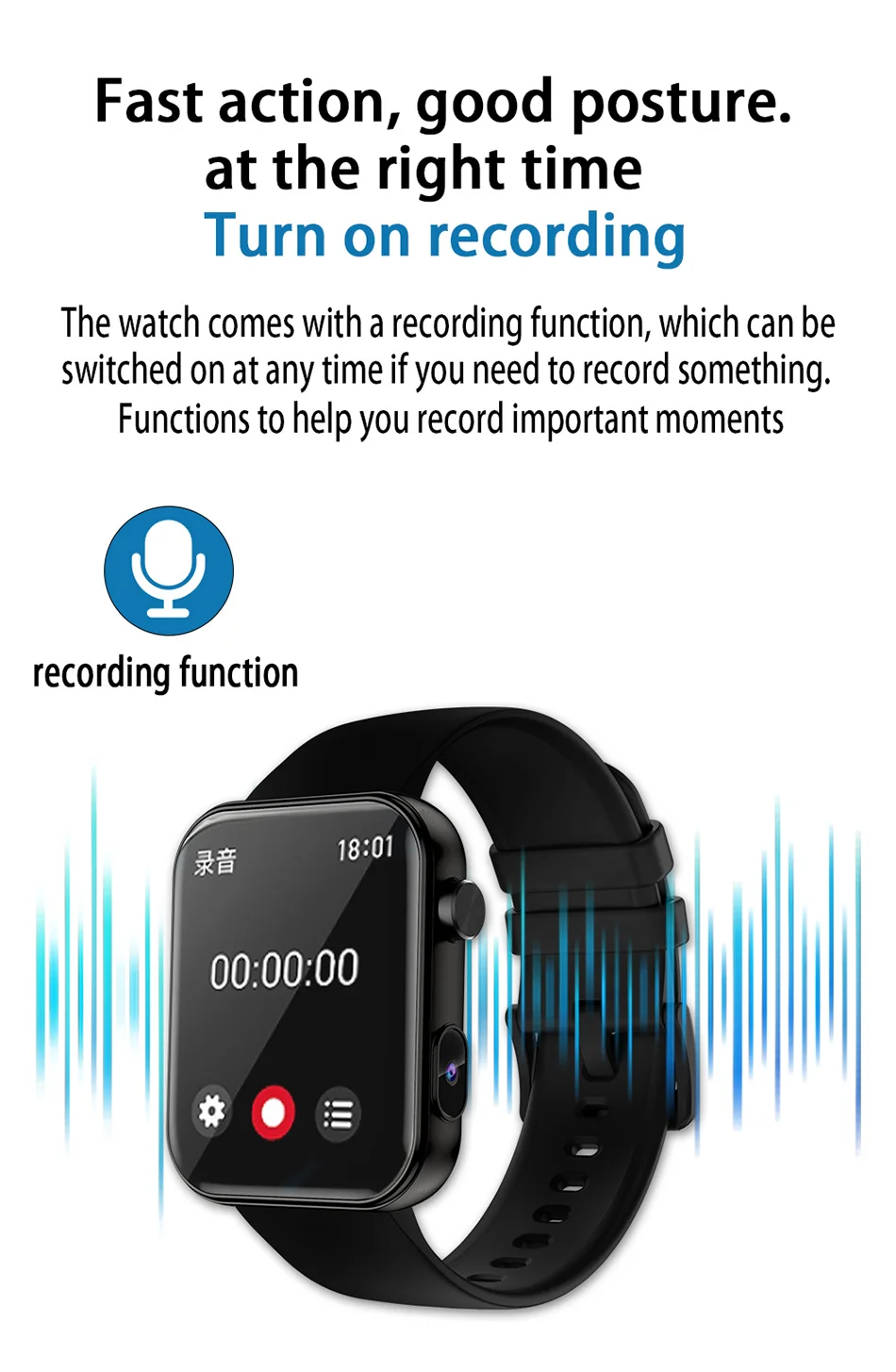 New Smart Watch Women Men Camera Take Photo Record Video Heart rate Sports Fitness Waterproof Bluetooth Call For Android iOS