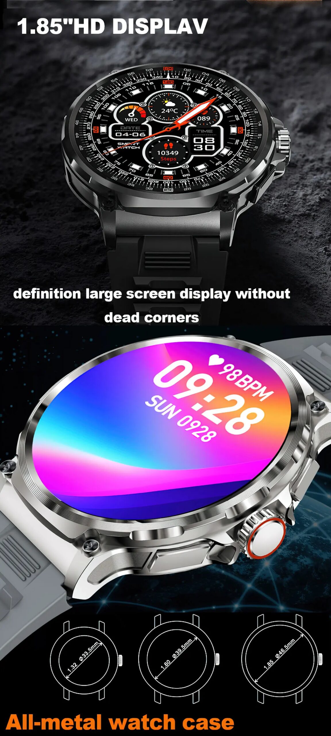 For Huawei Xiaomi GPS Track Smart Watch Men 1.85-Inch Ultra HD AMOLED Screen 710 Mah Battery Bluetooth Call SmartWatch 2025 New