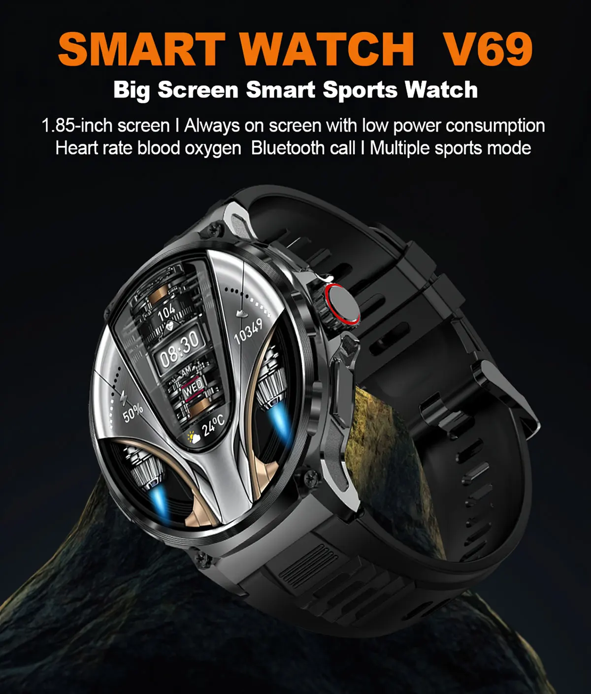 For Huawei Xiaomi GPS Track Smart Watch Men 1.85-Inch Ultra HD AMOLED Screen 710 Mah Battery Bluetooth Call SmartWatch 2025 New