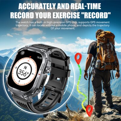 LaNikar New Smart Watch Men 3ATM Waterproof 2.02"S320B With Compass And LED Flashlight Sports And Fitness Tracking Heart Rate - Image 3