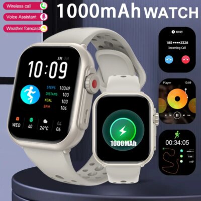 Watch Ultra K62 Men Women 1000mAh AMOLED Heart Rate 100+Sport HD Bluetooth Call GPS Track Waterproof Smart Watch For IOS Android