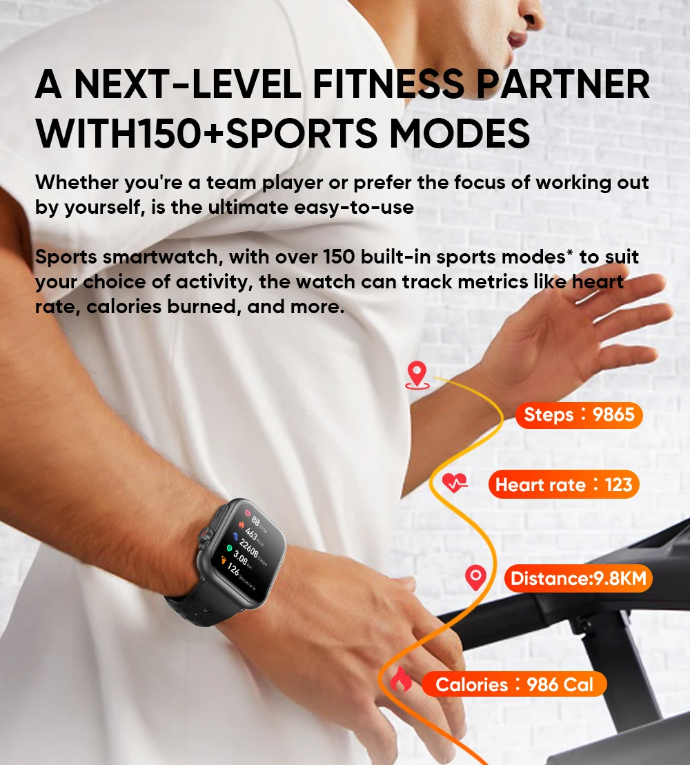 Watch Ultra K62 Men Women 1000mAh AMOLED Heart Rate 100+Sport HD Bluetooth Call GPS Track Waterproof Smart Watch For IOS Android