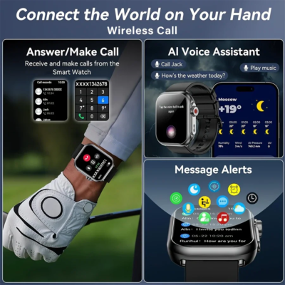 Watch Ultra K62 Men Women 1000mAh AMOLED Heart Rate 100+Sport HD Bluetooth Call GPS Track Waterproof Smart Watch For IOS Android - Image 4