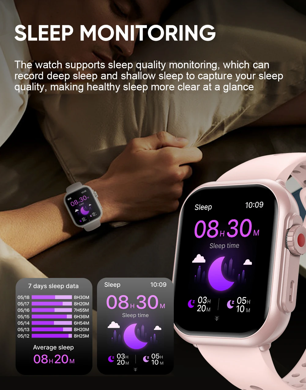 Watch Ultra K62 Men Women 1000mAh AMOLED Heart Rate 100+Sport HD Bluetooth Call GPS Track Waterproof Smart Watch For IOS Android