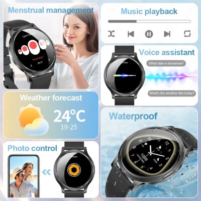 LIGE 2025 Ultra Thin Smart Watch For Women Answer Make Calls 1.32" AMOLED Waterproof Fitness Smartwatch Heart Rate Sleep Monitor - Image 6