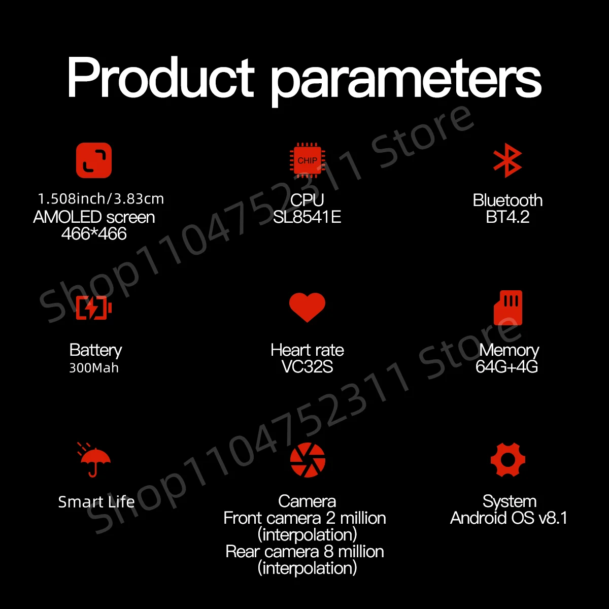P-Watch 5g Full Netcom Smartwatch 1.5 inch Amoled HD Screen inset 4g/5g Sim Card GPS WIFI IP68 Waterproof Swimming Smart Watch