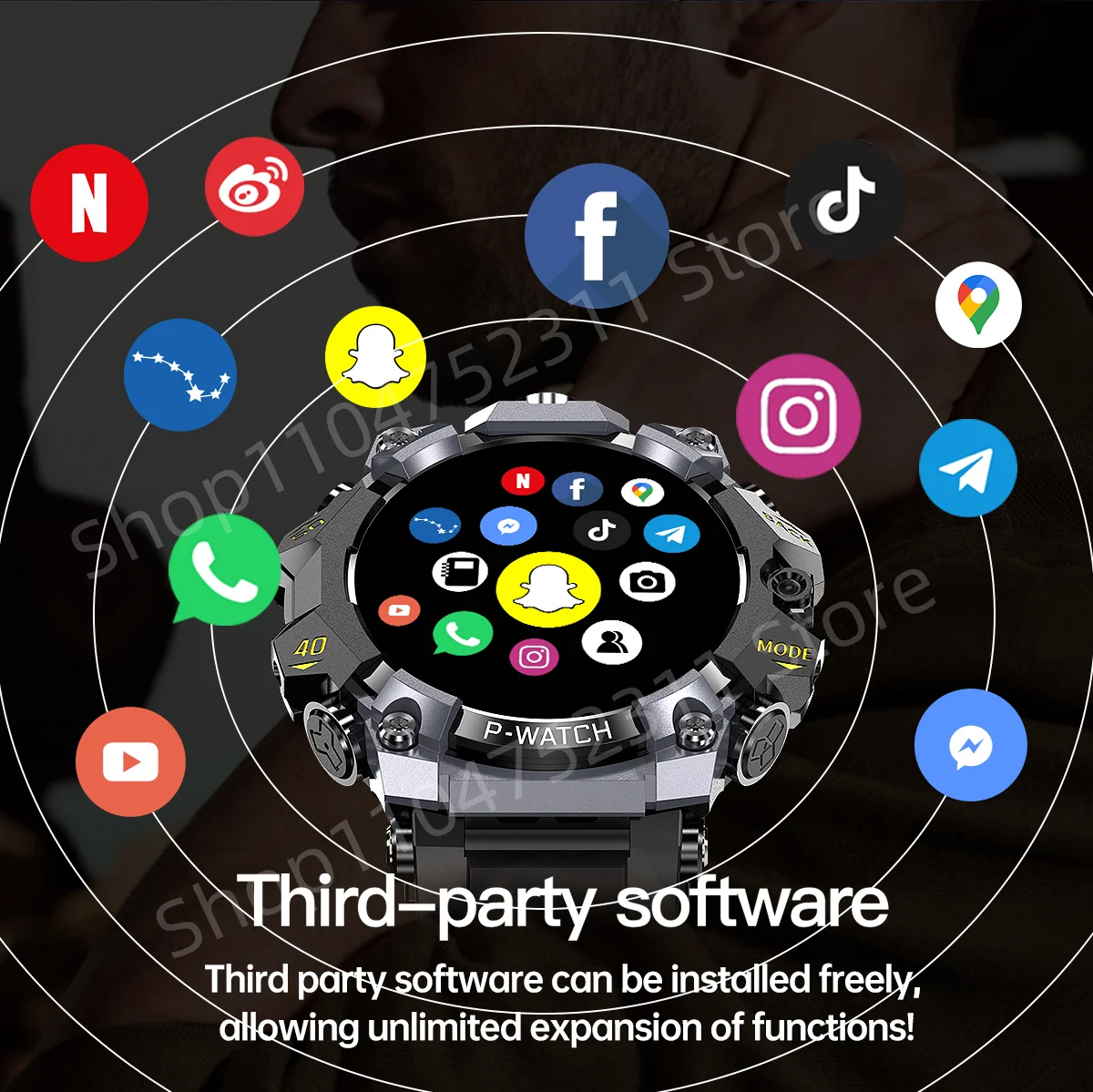 P-Watch 5g Full Netcom Smartwatch 1.5 inch Amoled HD Screen inset 4g/5g Sim Card GPS WIFI IP68 Waterproof Swimming Smart Watch