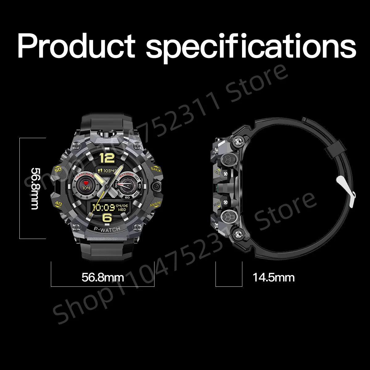 P-Watch 5g Full Netcom Smartwatch 1.5 inch Amoled HD Screen inset 4g/5g Sim Card GPS WIFI IP68 Waterproof Swimming Smart Watch