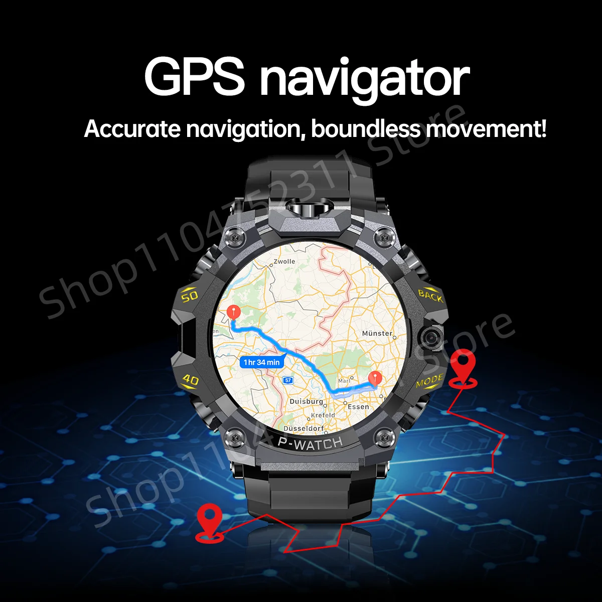 P-Watch 5g Full Netcom Smartwatch 1.5 inch Amoled HD Screen inset 4g/5g Sim Card GPS WIFI IP68 Waterproof Swimming Smart Watch