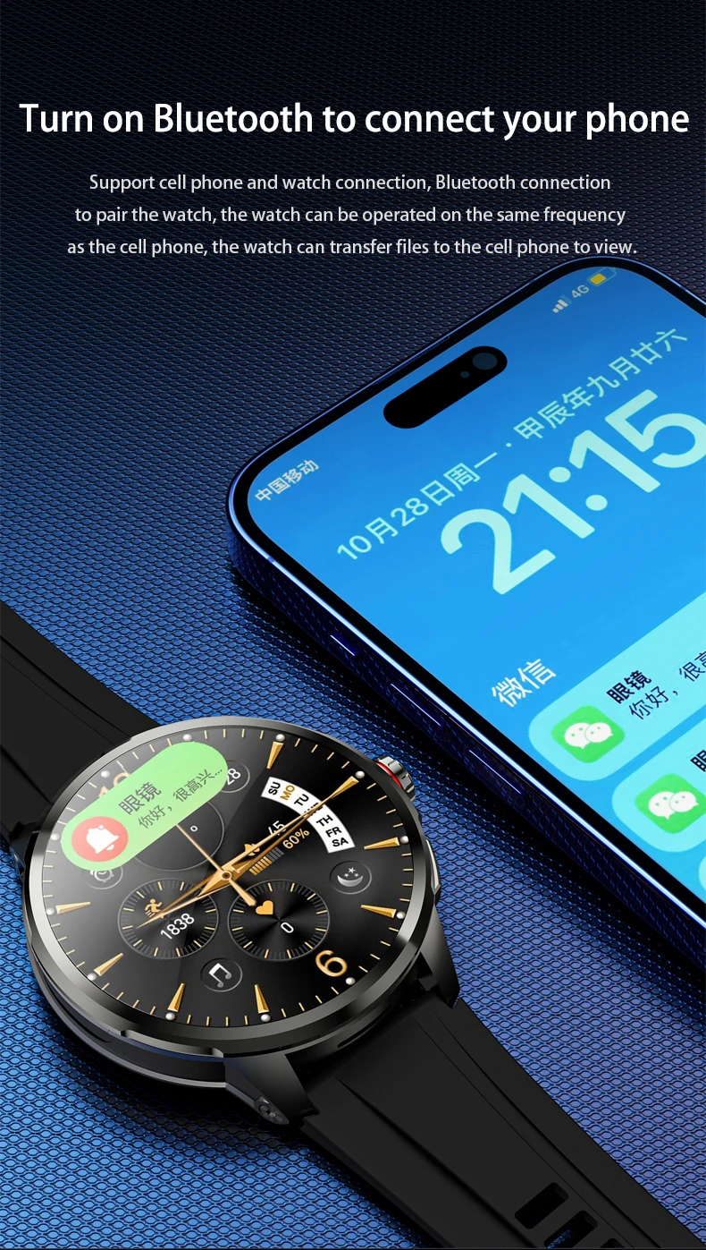 Goldenspike H99 Smartwatch Men Women Smart Watch With 1.95inch Amoled Screen 190° Rotary Camera GPS WIFI 4G/5G SIM Card Slot