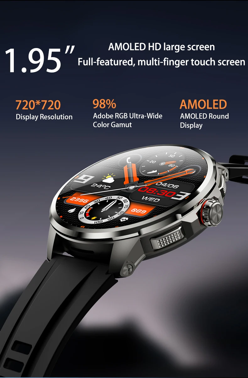 Goldenspike H99 Smartwatch Men Women Smart Watch With 1.95inch Amoled Screen 190° Rotary Camera GPS WIFI 4G/5G SIM Card Slot