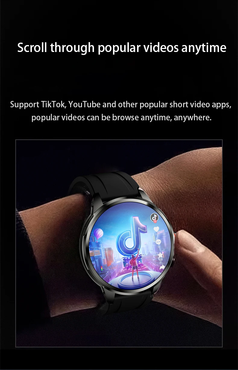 Goldenspike H99 Smartwatch Men Women Smart Watch With 1.95inch Amoled Screen 190° Rotary Camera GPS WIFI 4G/5G SIM Card Slot