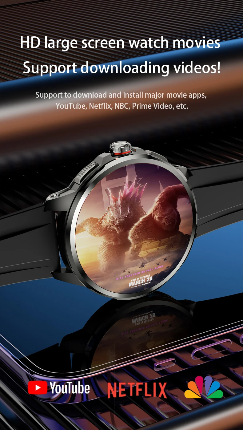 Goldenspike H99 Smartwatch Men Women Smart Watch With 1.95inch Amoled Screen 190° Rotary Camera GPS WIFI 4G/5G SIM Card Slot