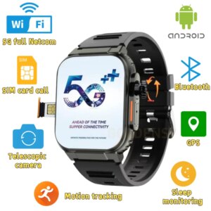 8GB + 128GB Ultra Ai3 Smartwatch Men Women 4G SIM card Wifi Cellular GPS NFC Ultra 9 Android 10 180° Rotating Camera Sport
