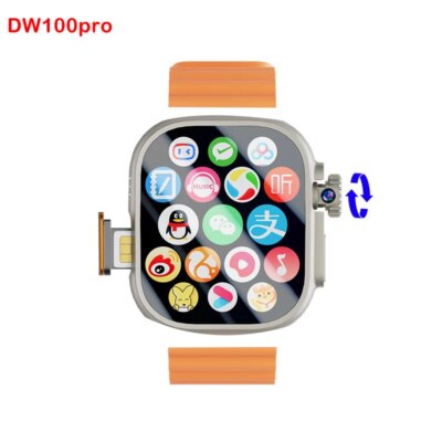 DW100pro Smartwatch S10 Ultra Fingerprint Unlock 4G SIM Card AMOLED GPS WIFI 180° Rotating Camera Google Play Android Smartwatch - Image 2