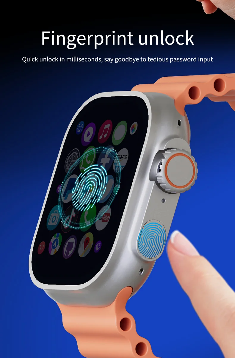 DW100pro Smartwatch S10 Ultra Fingerprint Unlock 4G SIM Card AMOLED GPS WIFI 180° Rotating Camera Google Play Android Smartwatch