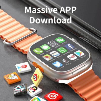 DW100pro Smartwatch S10 Ultra Fingerprint Unlock 4G SIM Card AMOLED GPS WIFI 180° Rotating Camera Google Play Android Smartwatch - Image 5