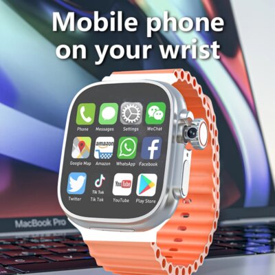 DW100pro Smartwatch S10 Ultra Fingerprint Unlock 4G SIM Card AMOLED GPS WIFI 180° Rotating Camera Google Play Android Smartwatch - Image 3