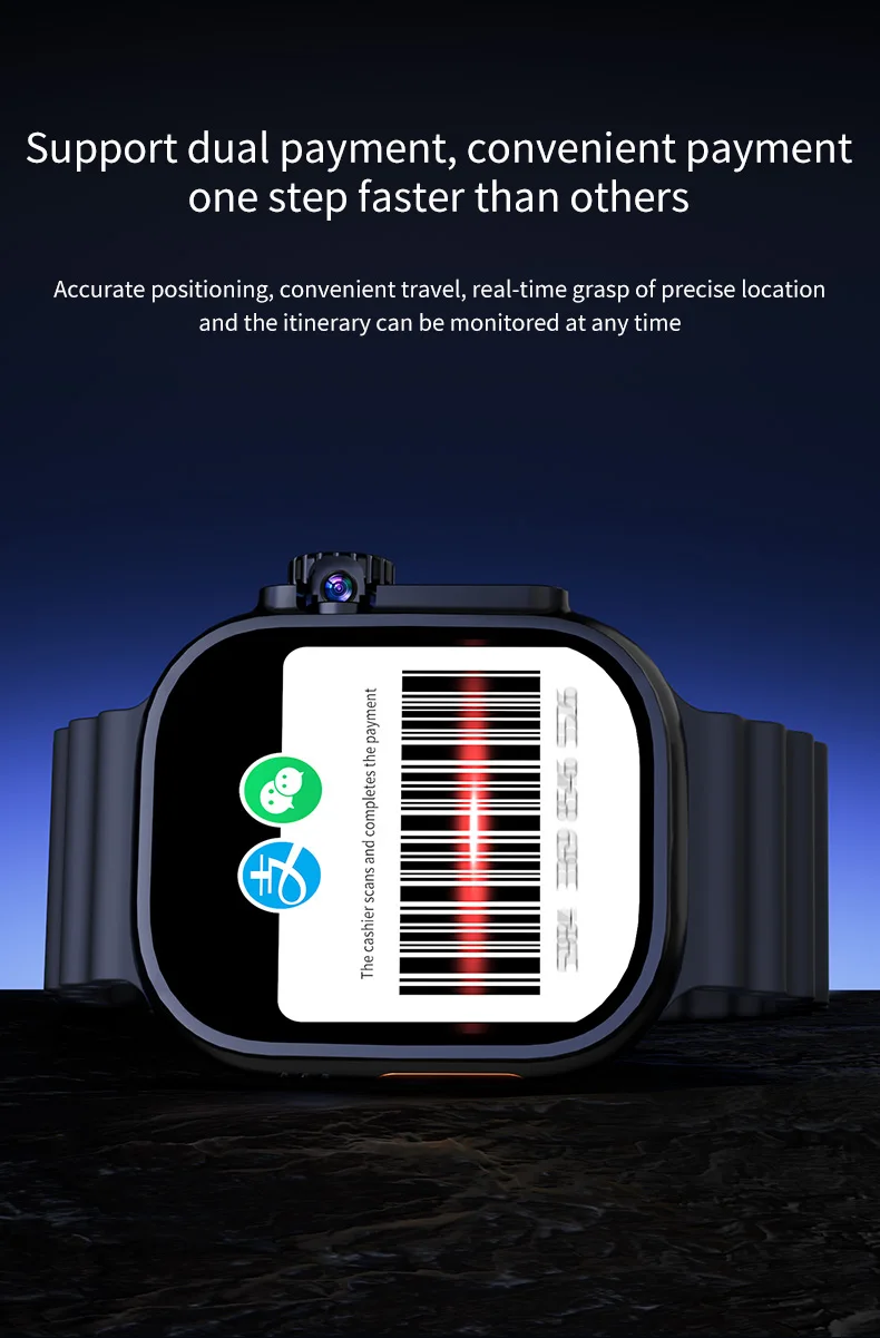 DW100pro Smartwatch S10 Ultra Fingerprint Unlock 4G SIM Card AMOLED GPS WIFI 180° Rotating Camera Google Play Android Smartwatch