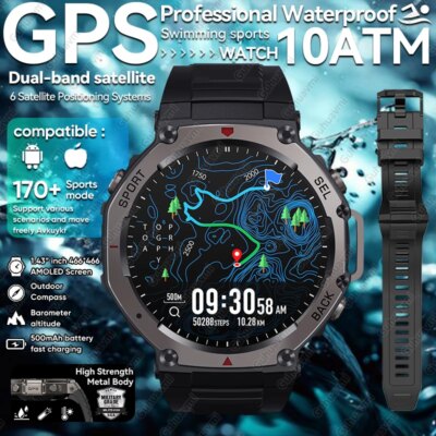 T-Rex 3 Ultra GPS Smart Watch 5 ATM Waterproof Built-in Dual-band GNSS Compass Military Sport Smartwatch Men 2025 New For Xiaomi