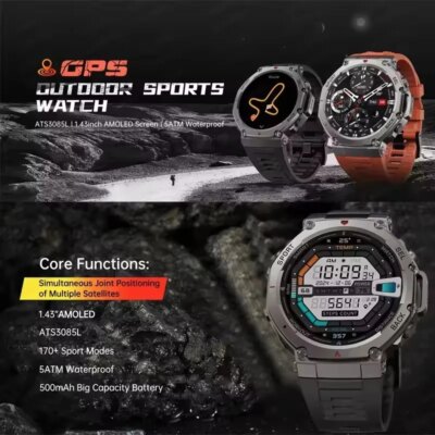 T-Rex 3 Ultra GPS Smart Watch 5 ATM Waterproof Built-in Dual-band GNSS Compass Military Sport Smartwatch Men 2025 New For Xiaomi - Image 2