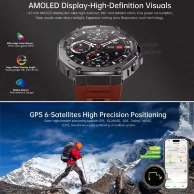 T-Rex 3 Ultra GPS Smart Watch 5 ATM Waterproof Built-in Dual-band GNSS Compass Military Sport Smartwatch Men 2025 New For Xiaomi - Image 3