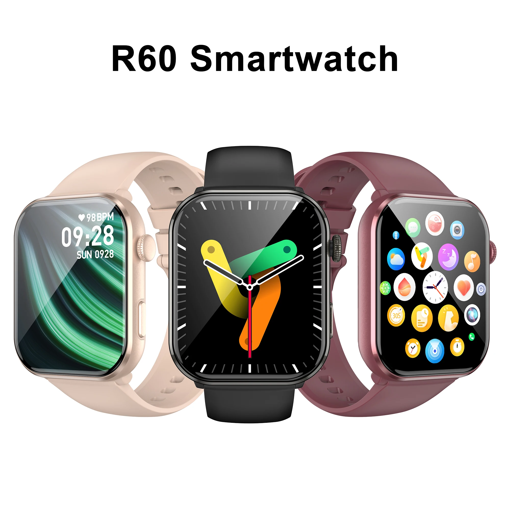 Blackview Smartwatch R60 Watch 1.96'' AMOLED Display 800mAh Bluetooth Phone Calls Health and Fitness Tracking
