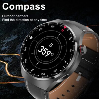 GT4 Pro Health Smart Watch Men 360*360 AMOLED Screen NFC GPS Tracker Compass BT call Blood oxygen IP68 Sport Smartwatch 2025New - Image 3