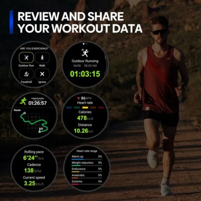 New Zeblaze Stratos 3 PRO GPS Smart Watch 1.43” HD AMOLED Display Built-in GPS Bluetooth Phone Calls Sports Smartwatch for Men - Image 4