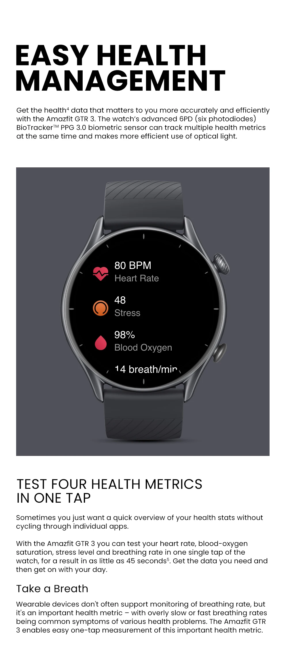 Global Version Amazfit GTR 3 GTR3 GTR-3 Smartwatch 46mm Zepp OS Alexa Built-in GPS Smart Watch  Over 150 Sports  Modes