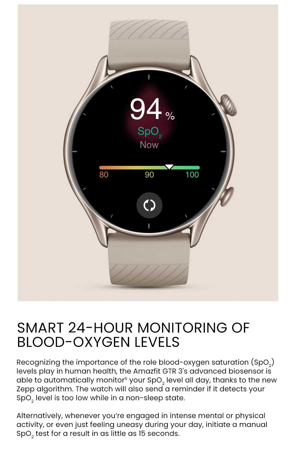Global Version Amazfit GTR 3 GTR3 GTR-3 Smartwatch 46mm Zepp OS Alexa Built-in GPS Smart Watch  Over 150 Sports  Modes