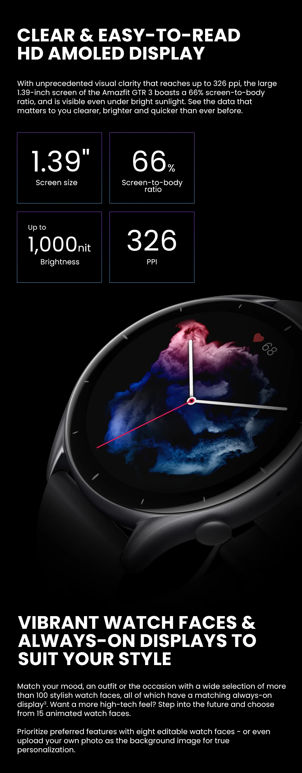 Global Version Amazfit GTR 3 GTR3 GTR-3 Smartwatch 46mm Zepp OS Alexa Built-in GPS Smart Watch  Over 150 Sports  Modes