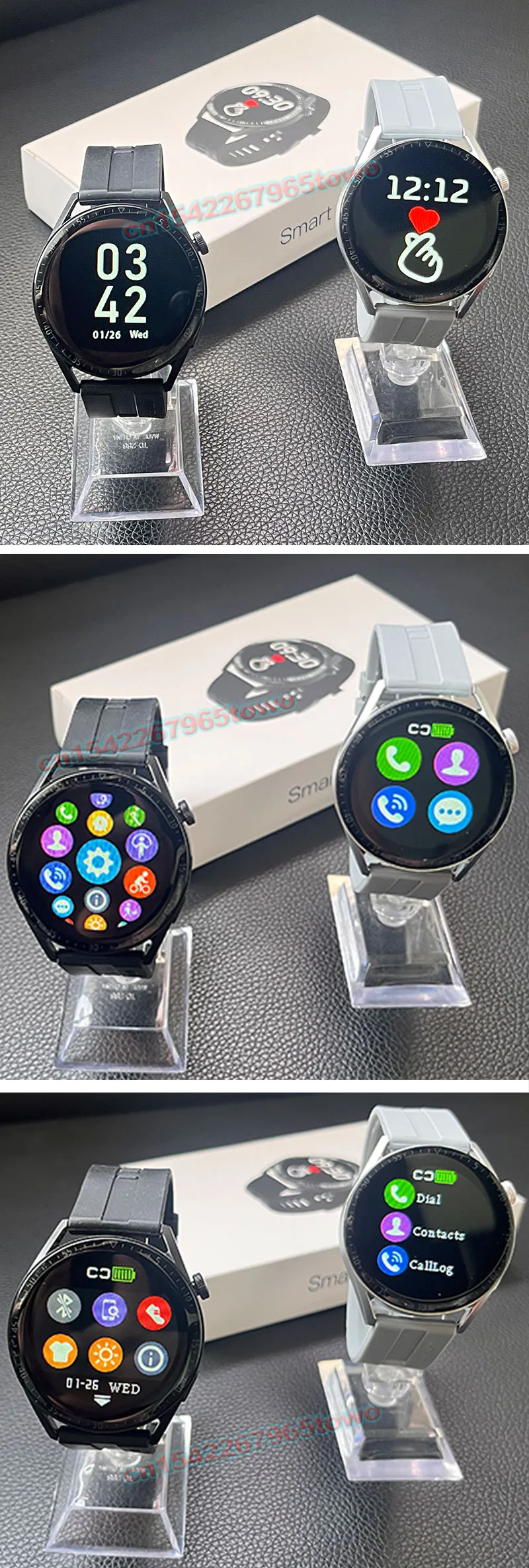 New GPS Smart Watch GT for Men Women AMOLED 360*360 HD Screen Heart Rate DIY Face Bluetooth Call Waterproof SmartWatch NFC  2024
