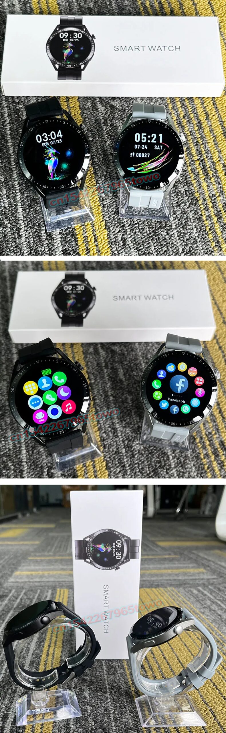 New GPS Smart Watch GT for Men Women AMOLED 360*360 HD Screen Heart Rate DIY Face Bluetooth Call Waterproof SmartWatch NFC  2024