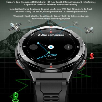 New Smart Watch GPS Sports Compass Altitude Air Pressure Blue Tooth Call 3ATM Waterproof Health AMOLED Screen Smartwatch 480Mah - Image 2