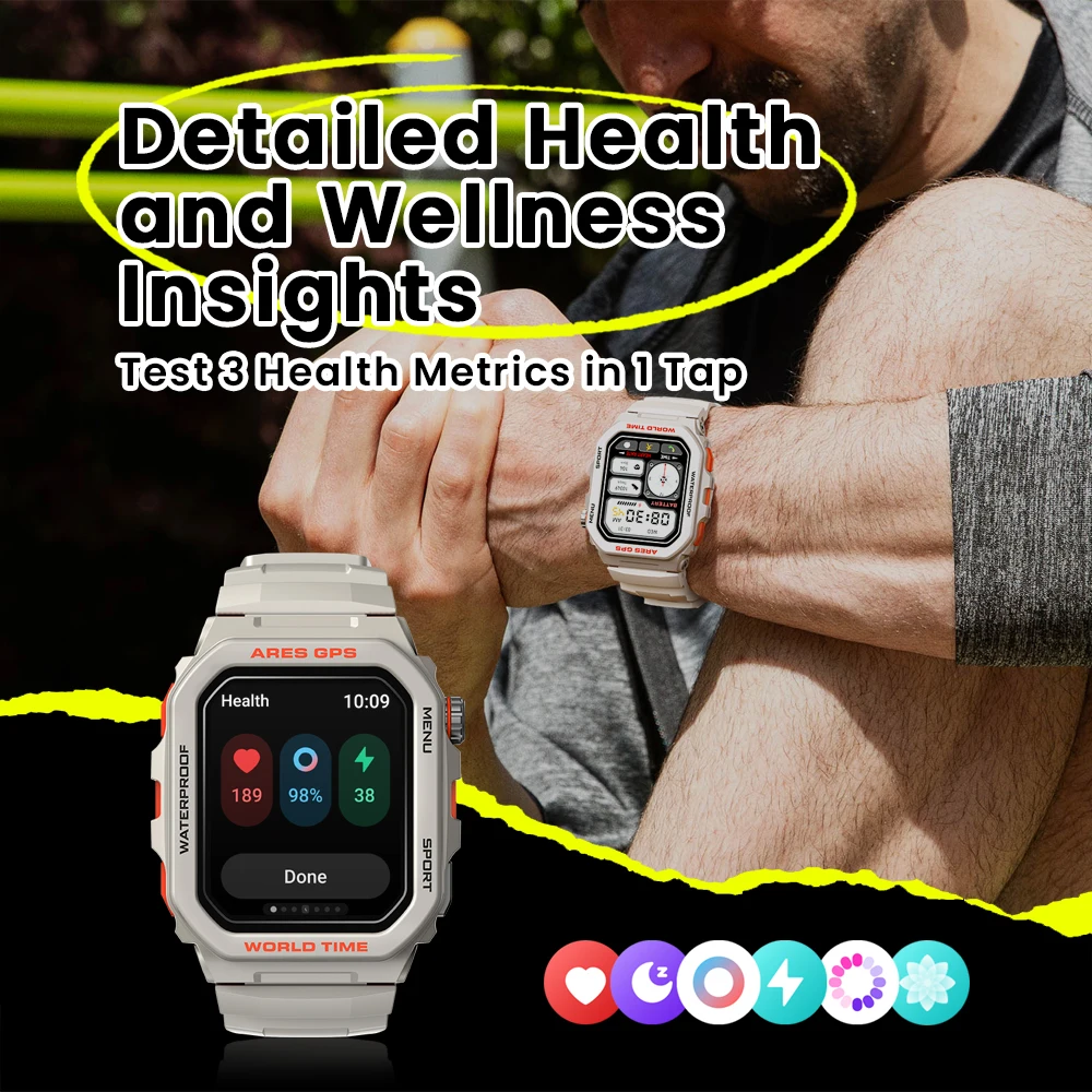 New Zeblaze Ares GPS Smart Watch Built-in Alexa & GPS Make/Answer Phone Calls Smartwatch Heart Rate Spo2 Fitness Tracking Watch