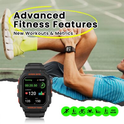 New Zeblaze Ares GPS Smart Watch Built-in Alexa & GPS Make/Answer Phone Calls Smartwatch Heart Rate Spo2 Fitness Tracking Watch - Image 3
