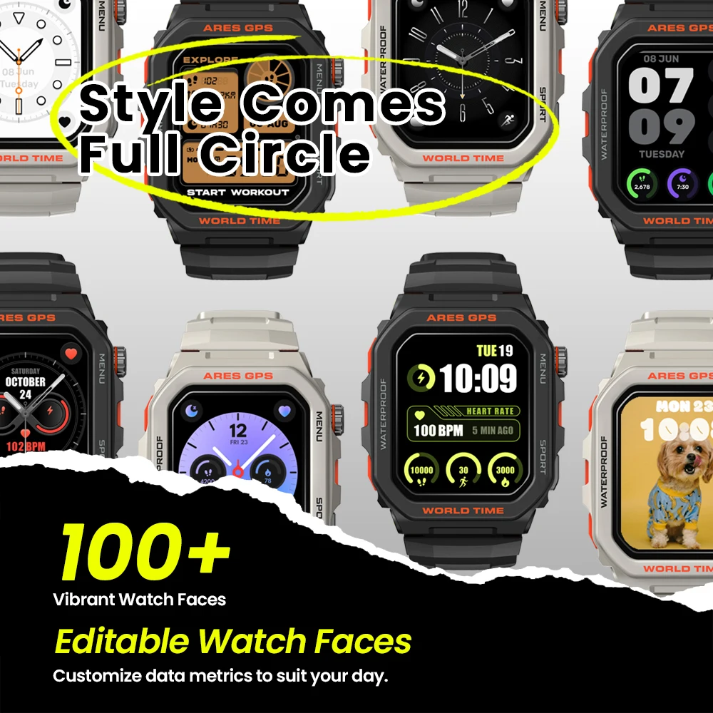 New Zeblaze Ares GPS Smart Watch Built-in Alexa & GPS Make/Answer Phone Calls Smartwatch Heart Rate Spo2 Fitness Tracking Watch